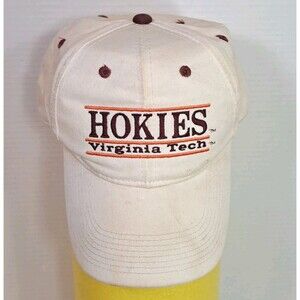 Vintage Virginia Tech Hokies Snapback Hat White The Game Bar Cap One Size Stains